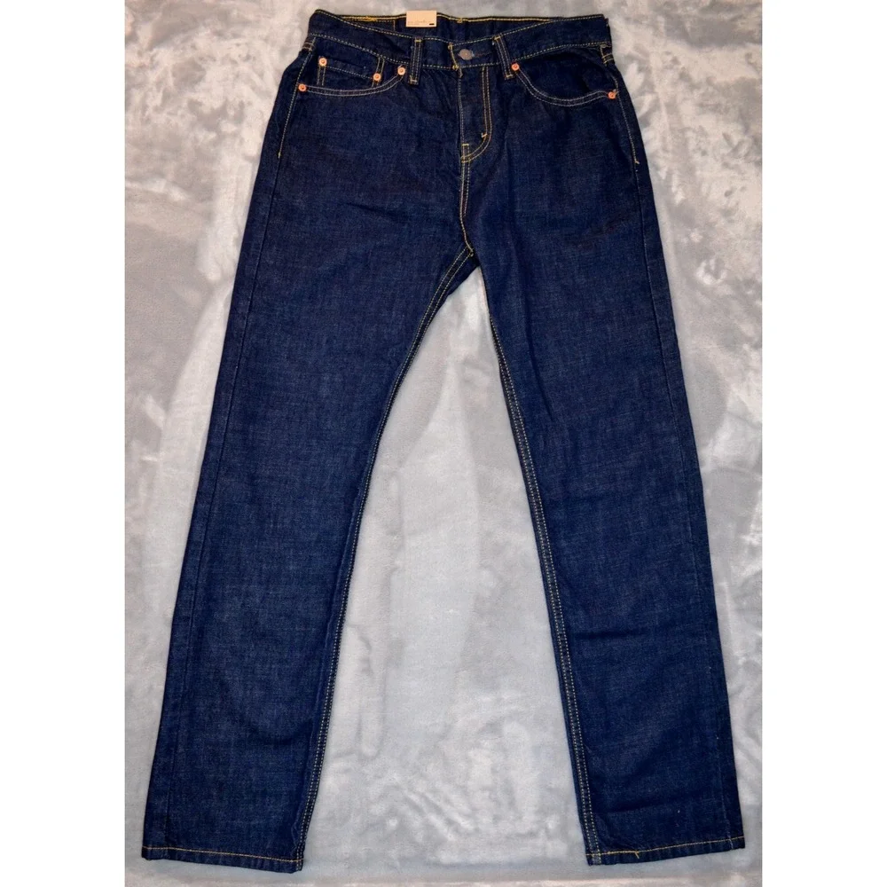 Levi's  505 Denim Blue Jeans Men's 33 x 32 (fits 32x31) Dark Wash Nwts Irregular